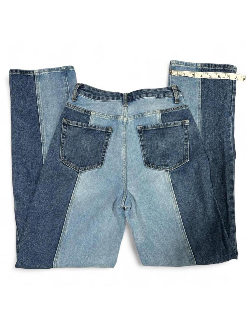 PacSun Two Tone Panel Jeans Size 25 High Rise Straight Leg - Picture 2 of 6